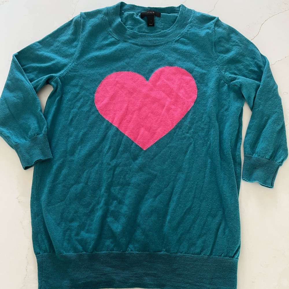 J.CREW heart sweater small